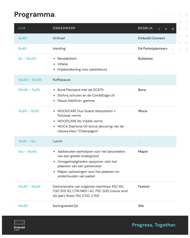 Programma Atelier Parquet